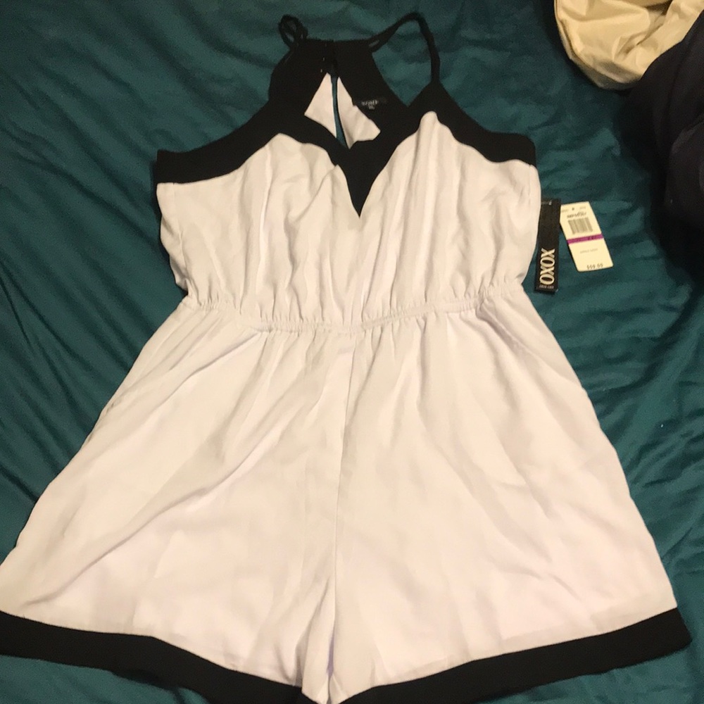 XOXO Black and White Dressy Romper